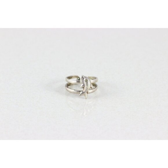 Sterling Silver Dolphin Toe Ring Adjustable - Picture 2 of 5